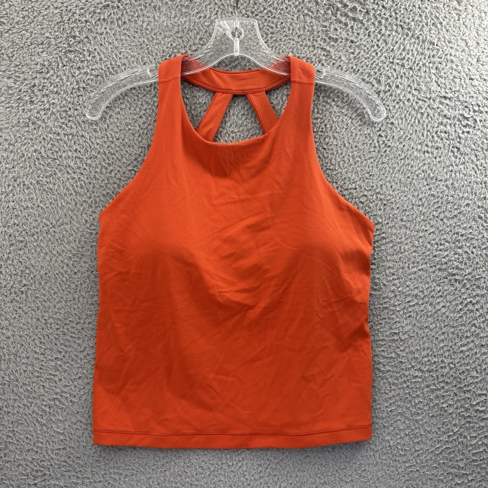 Athleta Transcend Built In Bra Tank Top Orange Athletic Athleisure Women Medium